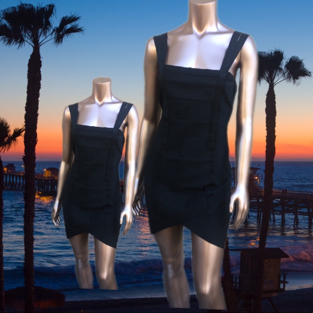 Shinestar Collection Black Fitted Bodycon Dress XL